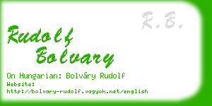 rudolf bolvary business card
